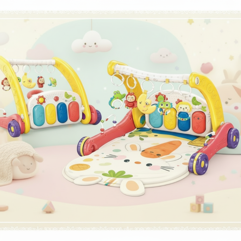 Step & Play – Interaktivt & Säker – 3-i-1 gåstol & babygym