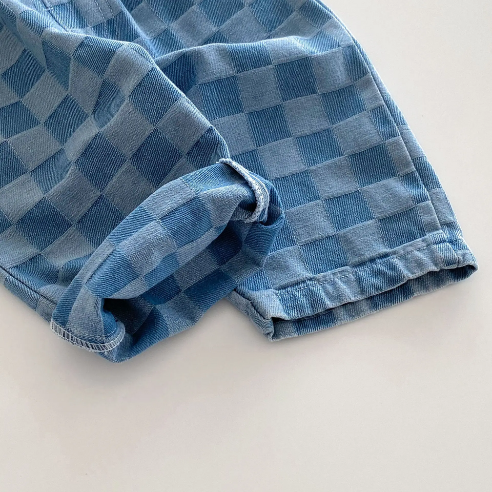DenimCheck – Bekväma & trendiga – Barnbyxor med rutmönster