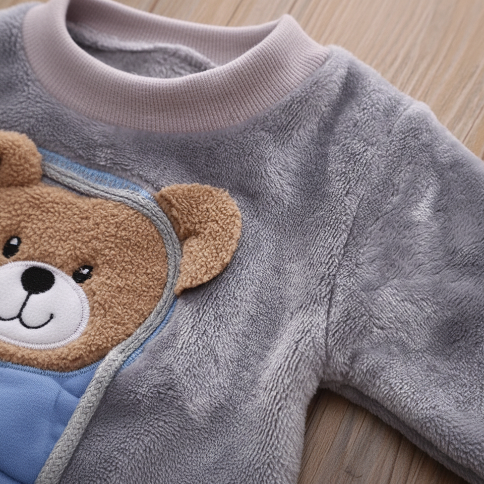 CozyBear – Varmt & mjukt – Träningsdräkt för barn med björnmönster