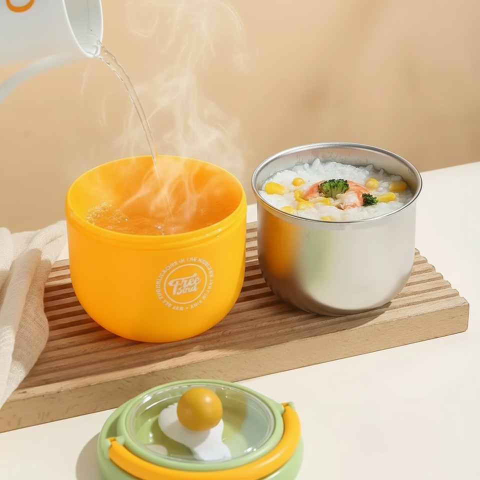 MealMate – Praktisk & isolerad – Lunchskål i rostfritt stål med sked