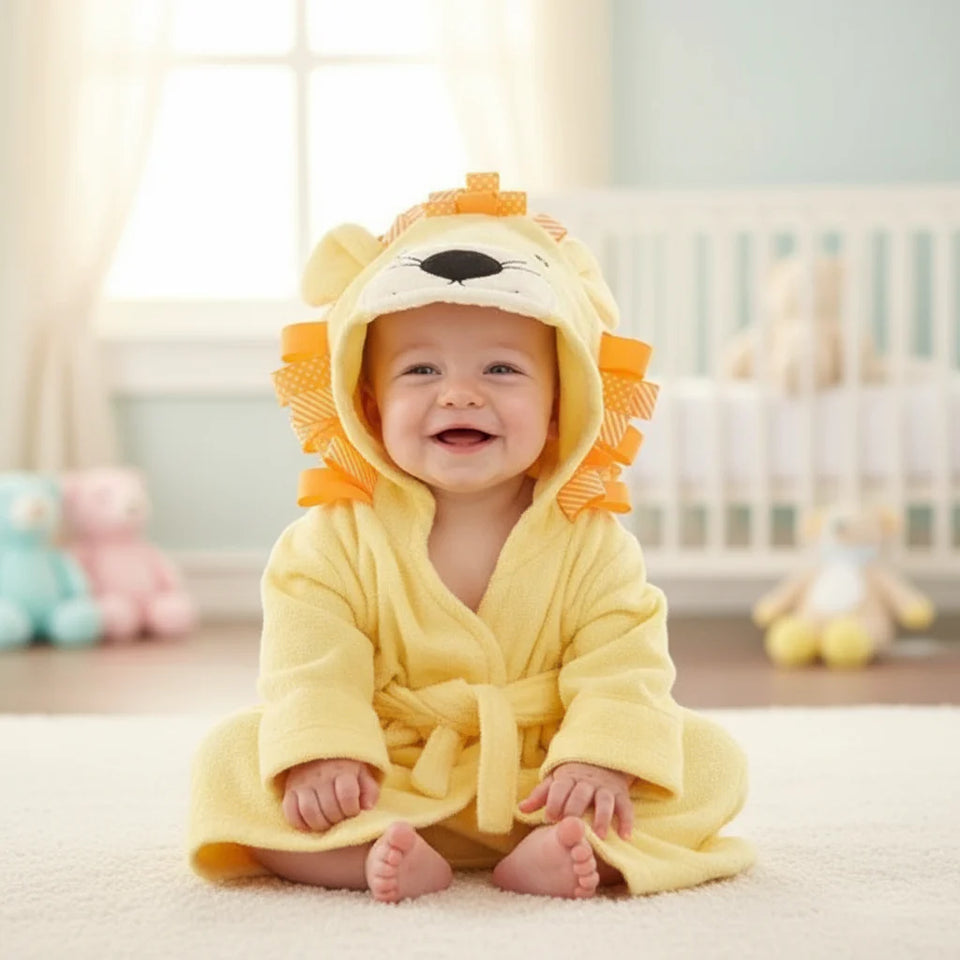 CozyNest – Mjuk och absorberande – Badrock med djurmotiv