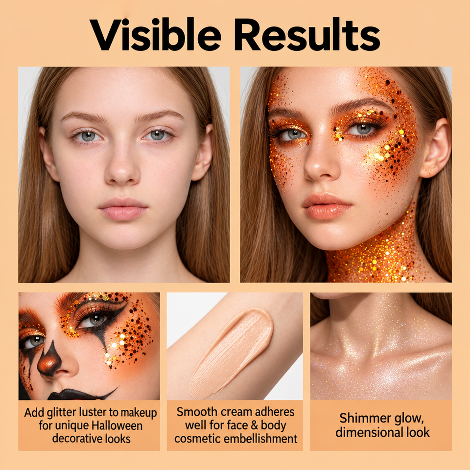 GlitterPop – Glittrande & festligt – Halloween-glitterstift för ansikte, hår och kropp