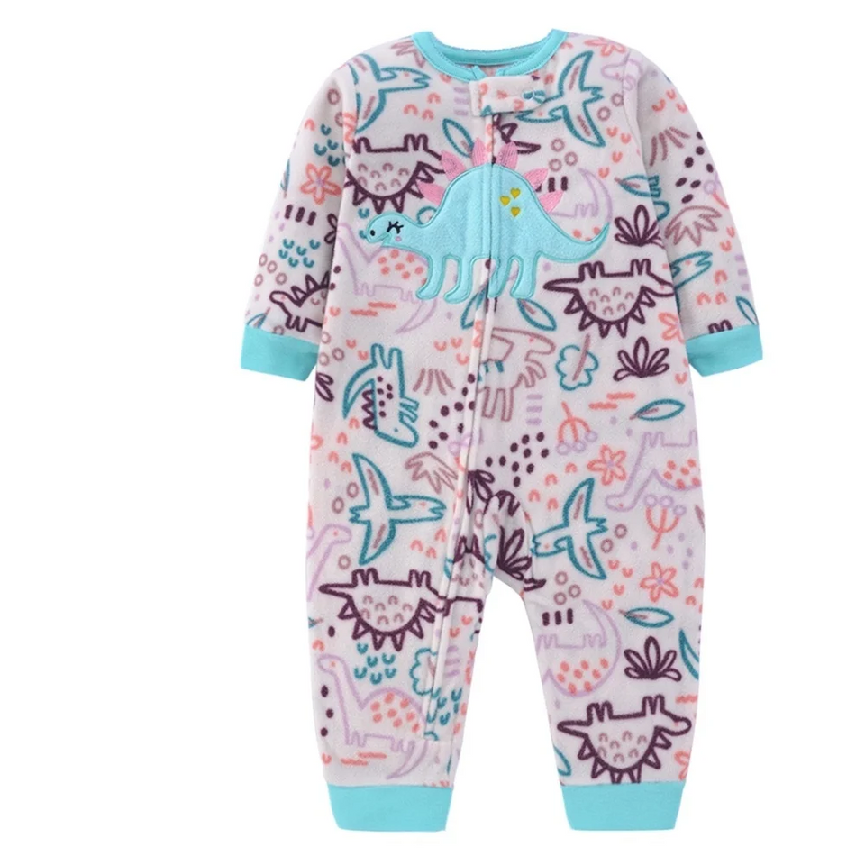 WarmBuddy – Söt & mjuk – Babyoverall i fleece med seriefigurmotiv