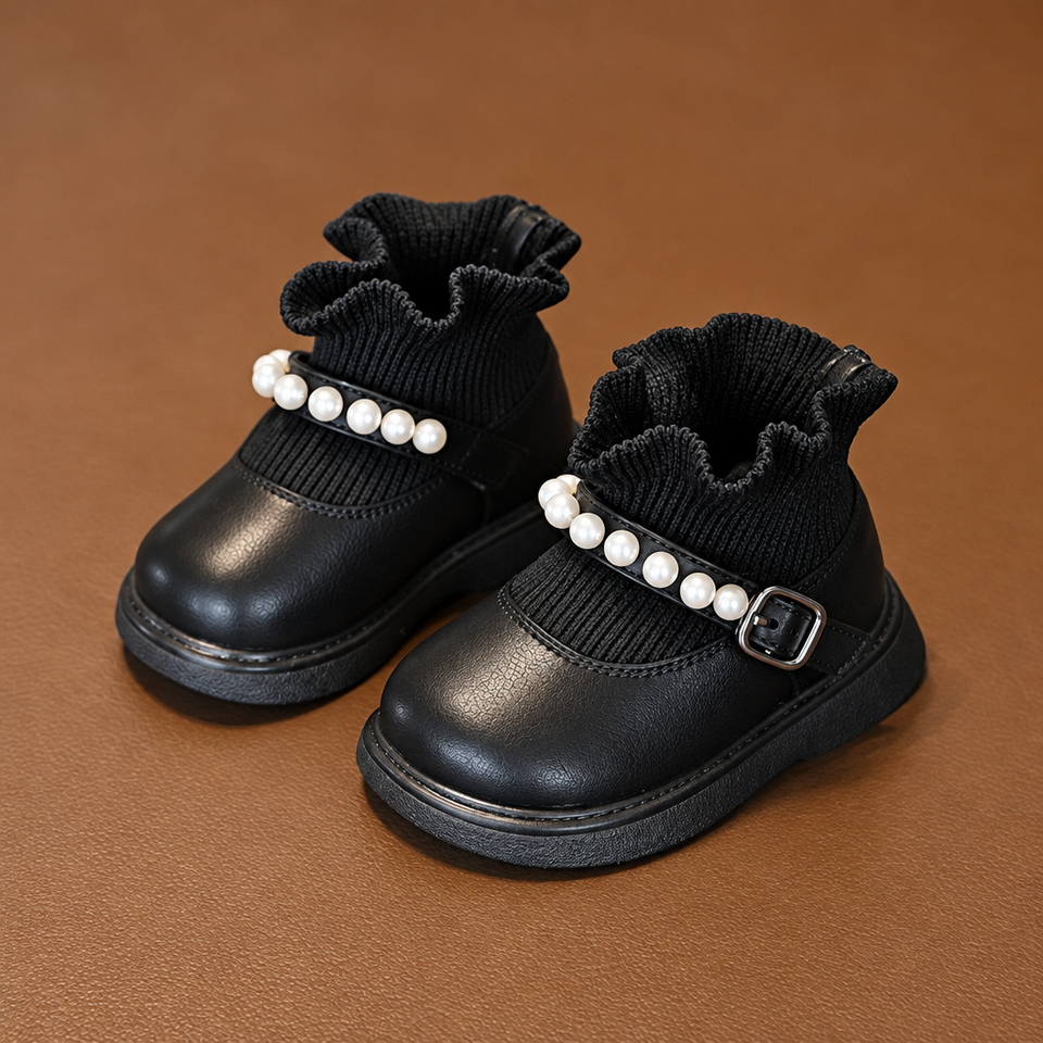 PearlCharm – Eleganta & söta – barnstövletter med pärldetaljer