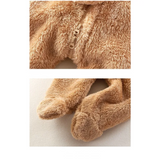 CozyBear – Mjuk & varm – Babyoverall med huva med djurmotiv
