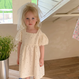 LittleTwinkle – Mjuk och bekväm – barnklänning med dubbla rosetter