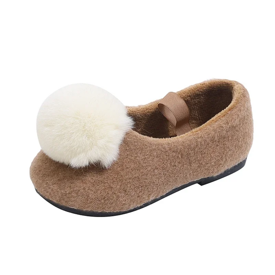 SoftSteps –  Varmt & mjukt – Flickor skor med plyschpompon