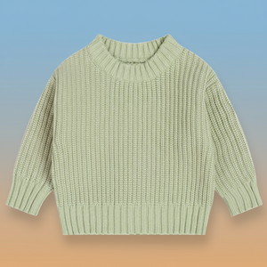 PureSoft – Classic & Cozy - Enfärgad stickad tröja
