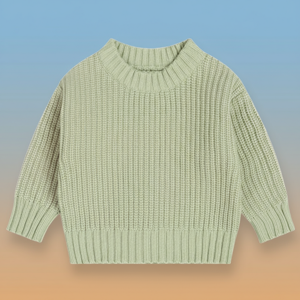 PureSoft – Classic & Cozy - Enfärgad stickad tröja