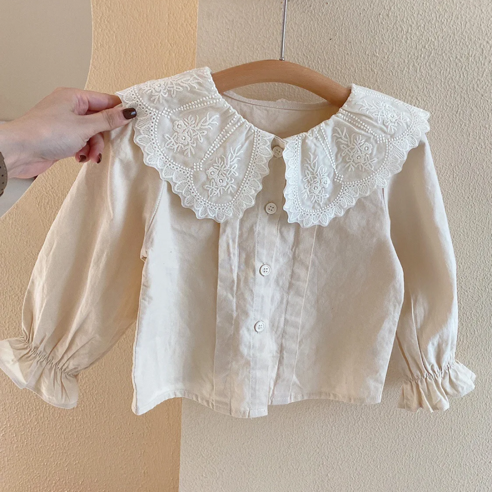 PrettyLayers – Sött & elegant – 3-delat set för flickor med kjol, blus och stickad kofta