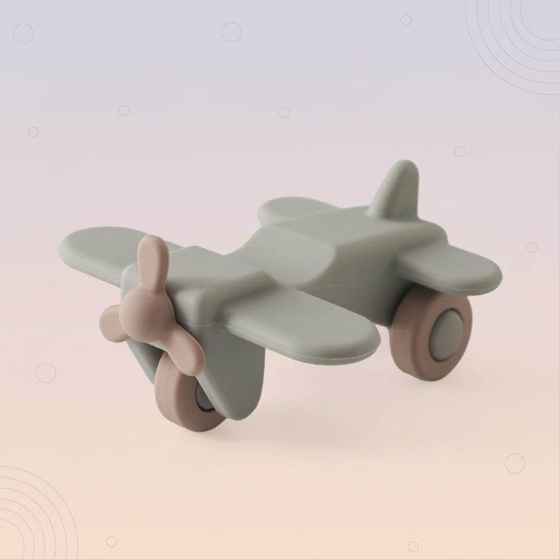 Montessori Silicone Toy Car – Säker & bettvänlig – Bittleksak i silikon i form av ett fordon