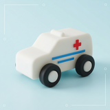 Montessori Silicone Toy Car – Säker & bettvänlig – Bittleksak i silikon i form av ett fordon