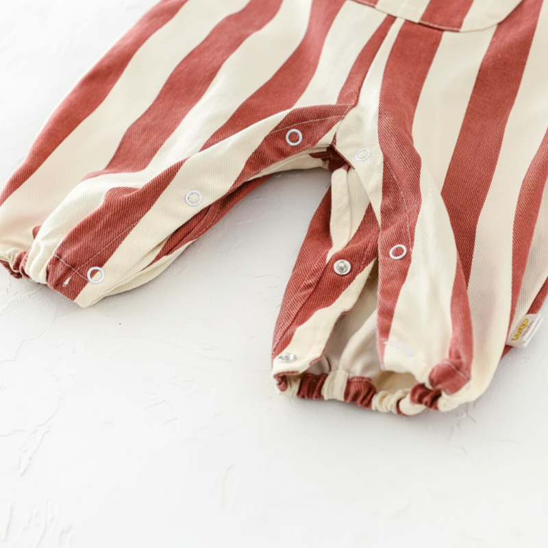 Striped Overall Romper – Mjuk & bekväm – Jumpsuit för barn