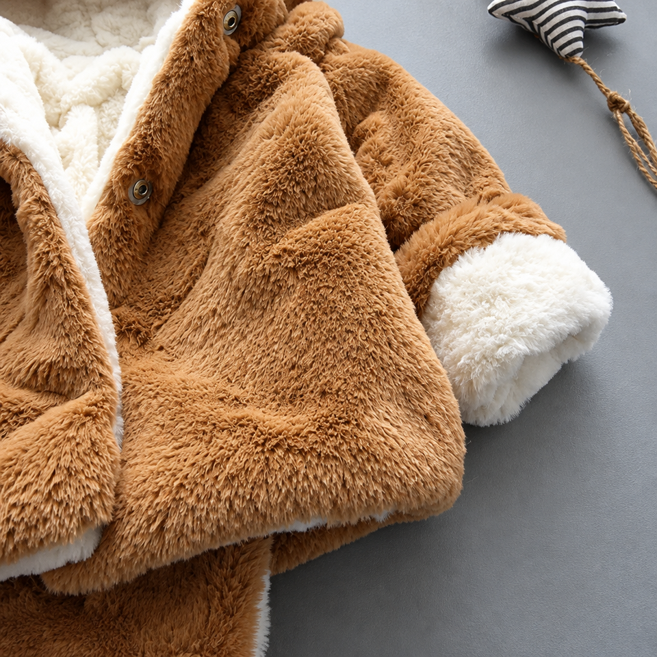 CozyPrincess – Varm och mjuk – plyschjacka med huva för flickor