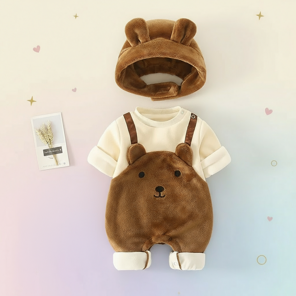 MiniSnow – Mysig & Skyddande – Plyschoverall & Mössa