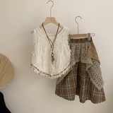 TinyTrends – Boho Chic & Sött – Virkad topp med rutig kjol