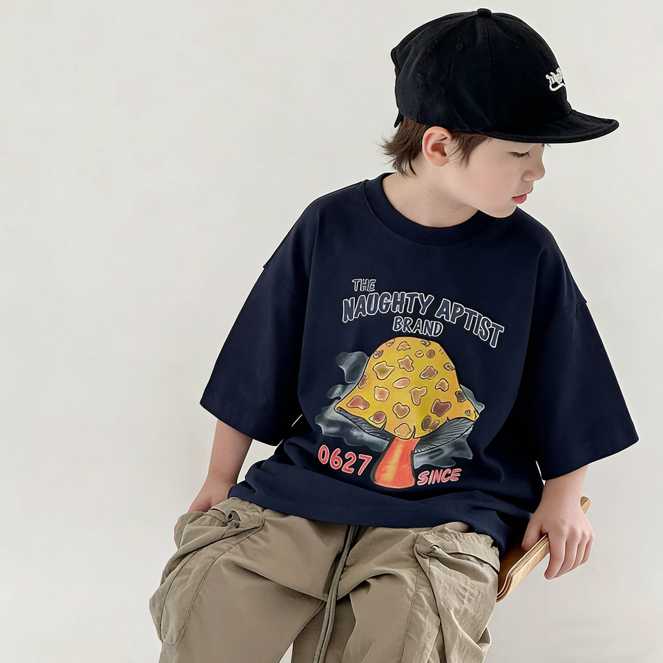 MushroomPlay – Casual & Streetwear – Oversized T-shirt med svampmotiv