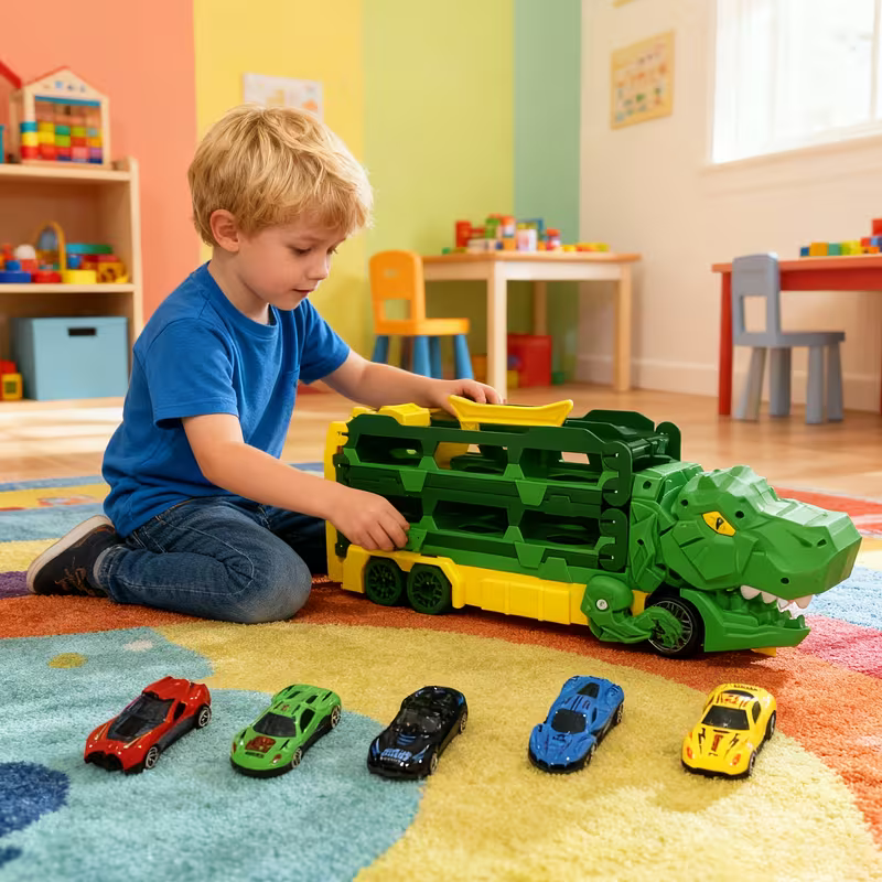 JurassicTruck™ – Cool & rolig – hopfällbar dinosaurietransportvagn