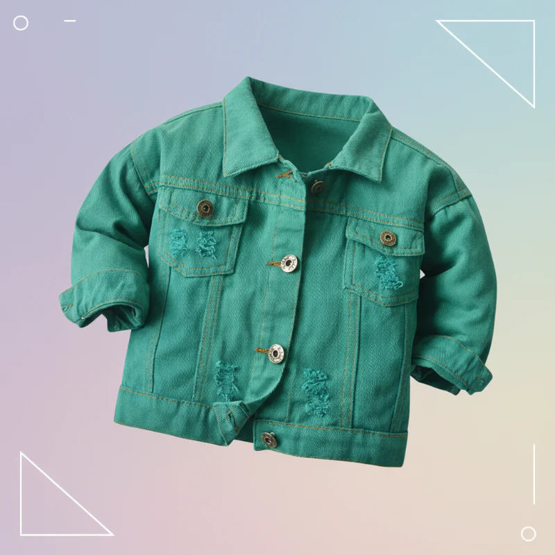 Candy Color-jeansjacka – Lättviktig jeansjacka för barn
