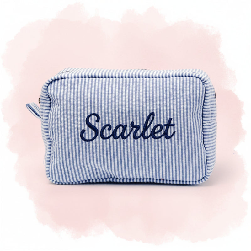 Striped Name Pouch – Personlig & stilfull – Sminkväska