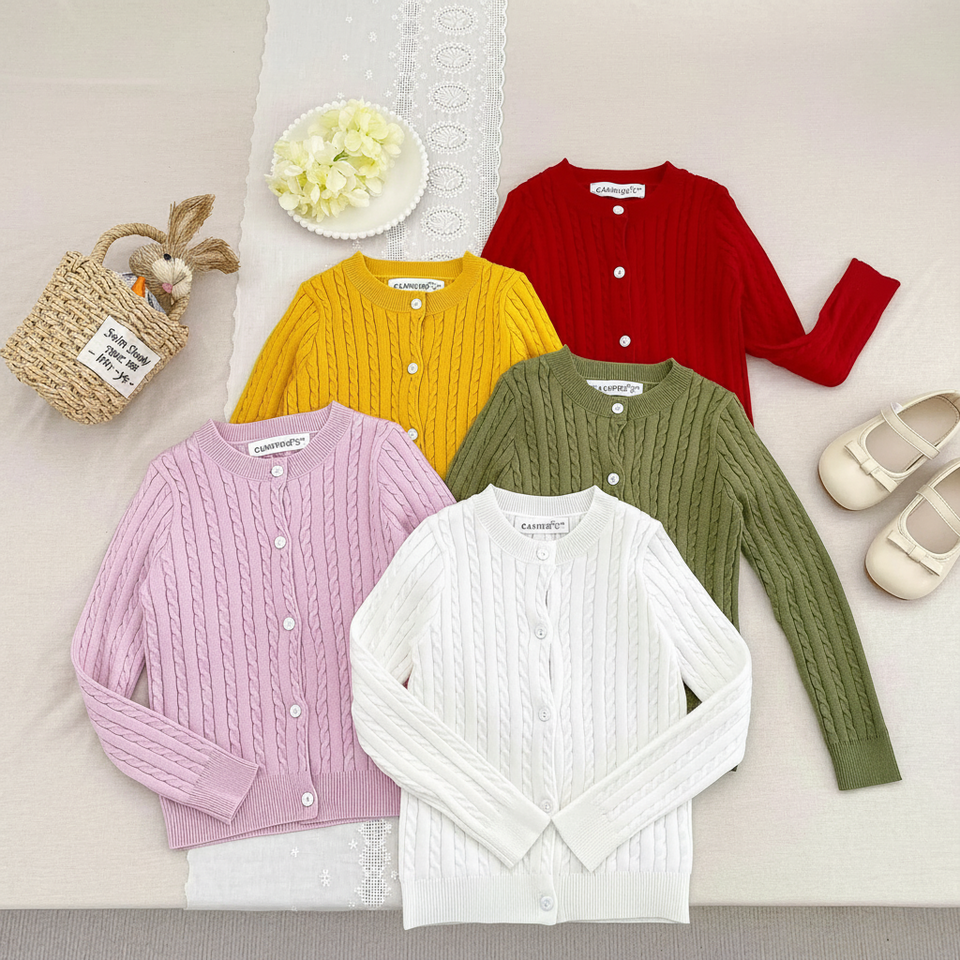 CozyBelle – Elegant & varm – Stickad kofta med knappar