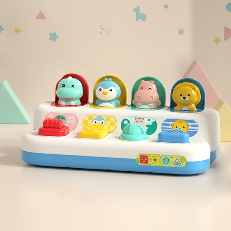 Pop Up Activity Toy – Upptäcka & lära – Sensoriska babyleksaker