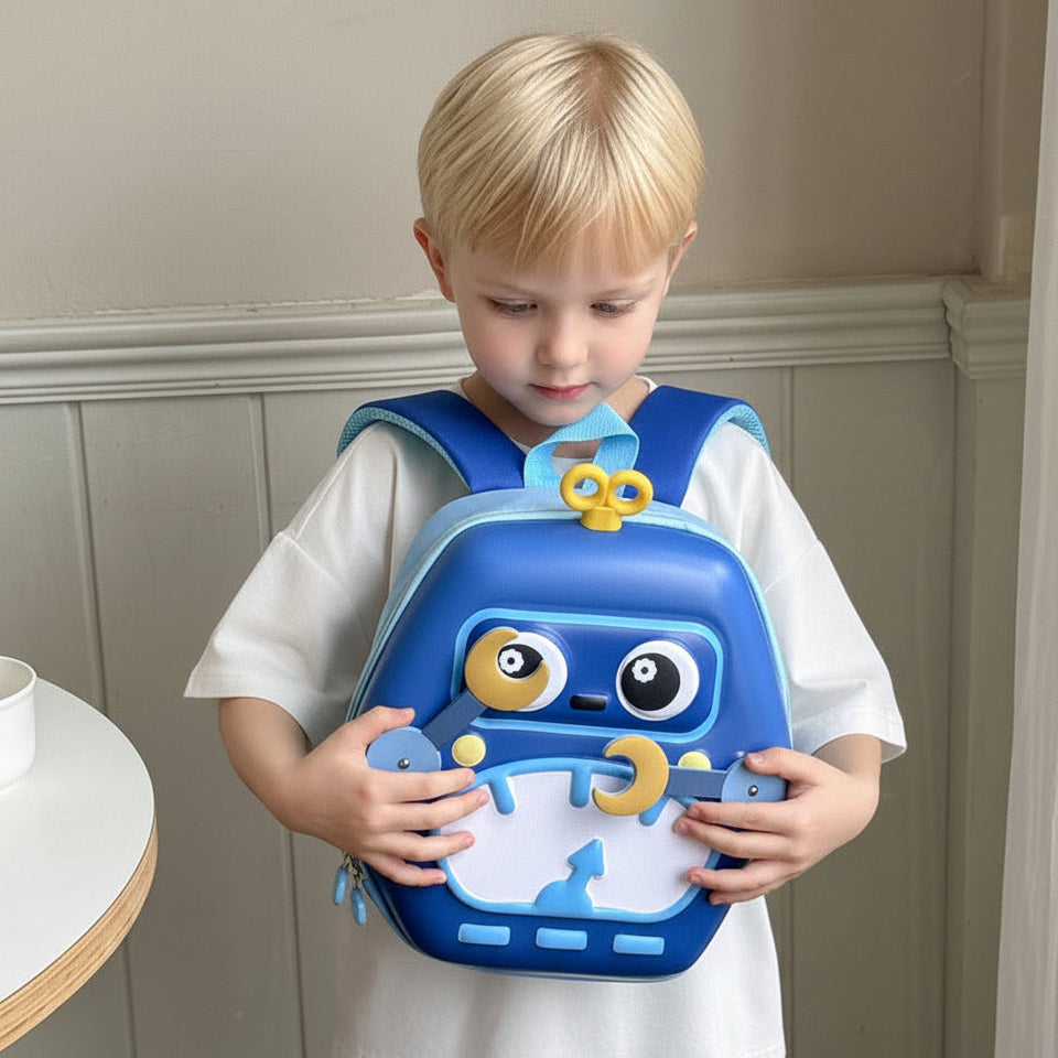 MiniBot – Cool & praktisk – barnryggsäck med robotmotiv