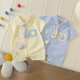KiddoStyle – Söt & mjuk – Jumpsuit för barn med slips och patch
