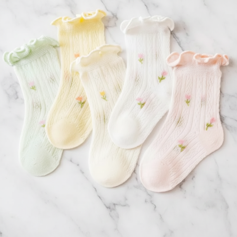 HappyToes – Färgglada & söta – babystrumpor (5-pack)