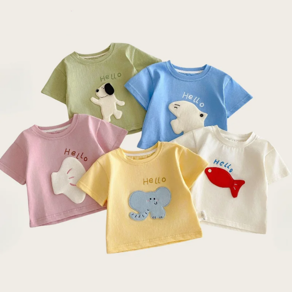 LittlePatch – Tecknad film & Roligt  – Barn-T-shirt med tecknade film-patchar