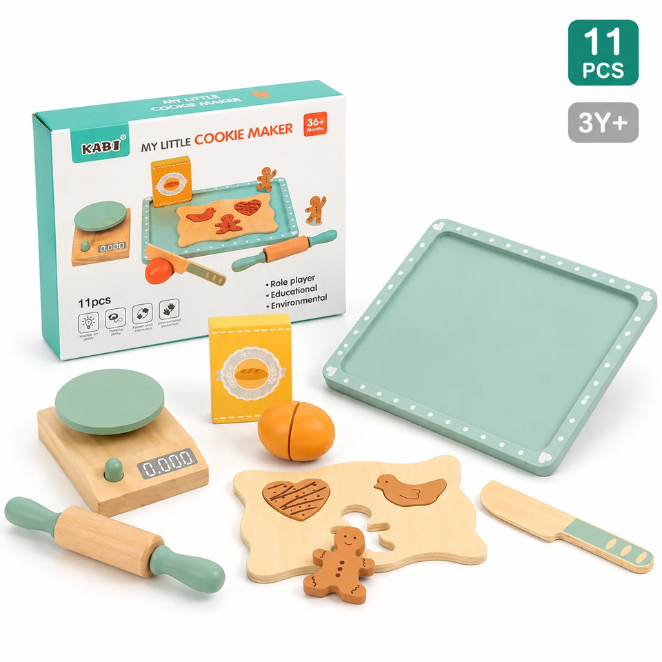 BakeBuddy – Kreativt & pedagogiskt – Leksaksset i trä för bakning