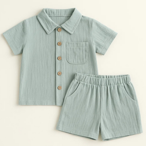 Mini Fashion™ - Sommarset i bomull och linne för Pojkar
