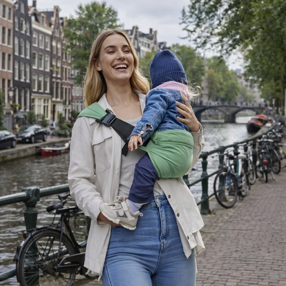 Baby Sling Carrier™ - Extra bred bärrem - Ergonomisk höftbärare