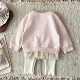 LittleAngel – Mjukt & elegant – Babyset med tröja och byxor med resår
