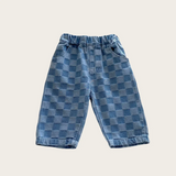 DenimCheck – Bekväma & trendiga – Barnbyxor med rutmönster