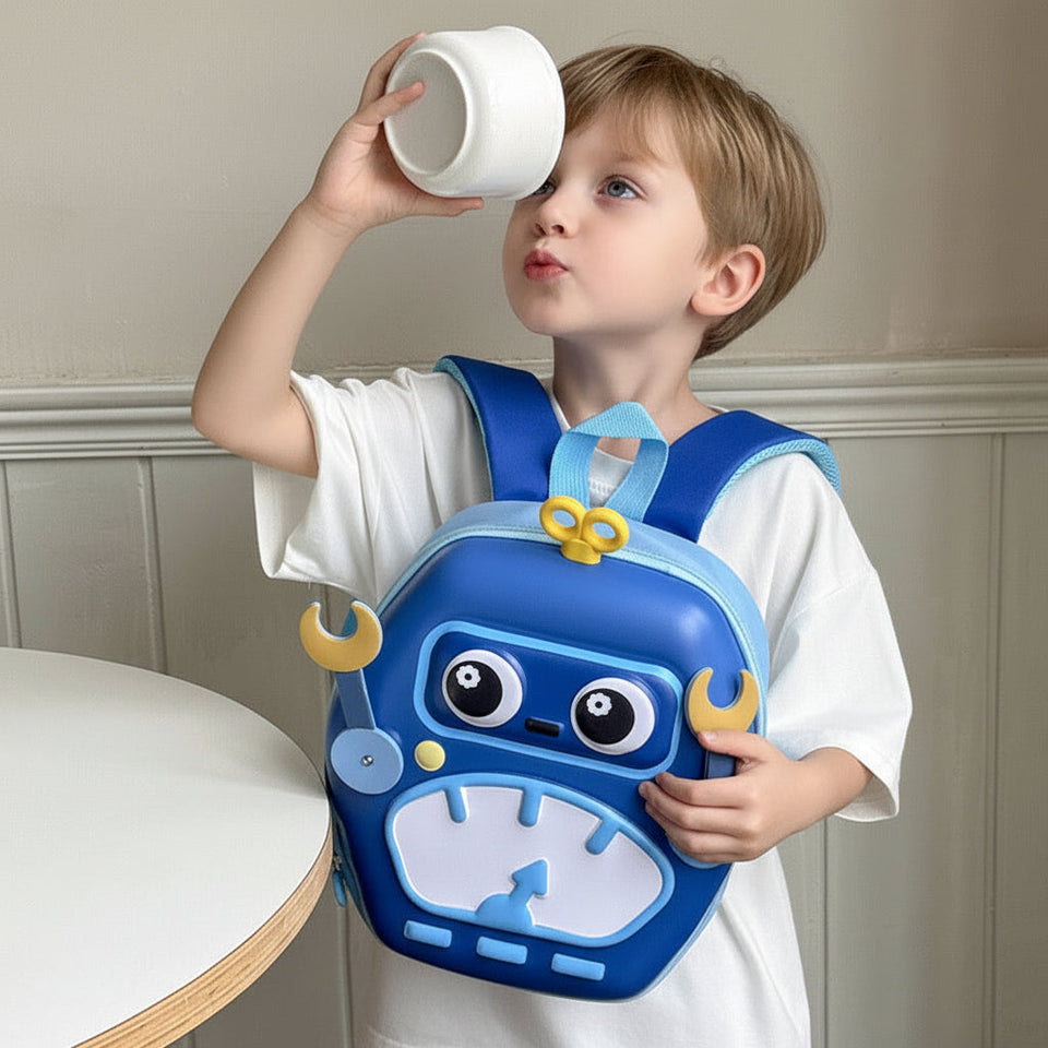 MiniBot – Cool & praktisk – barnryggsäck med robotmotiv