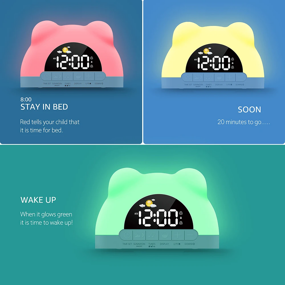TinySunrise – Mjuk & funktionell – digital väckarklocka med soluppgångsljus