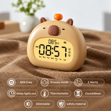 CappyClock – Söt & mångsidig – digital väckarklocka för barn med nattlampa