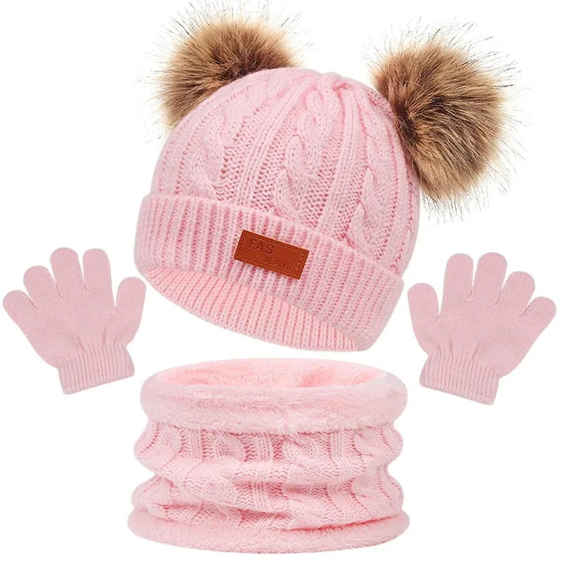 CozyPom – Varm & Mjuk - Vinterset med Mössa, Halsduk och Handskar