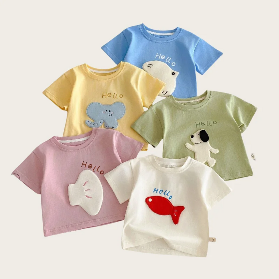 LittlePatch – Tecknad film & Roligt  – Barn-T-shirt med tecknade film-patchar