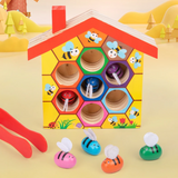 HoneyHive – Montessori & pedagogiskt – Sorteringsspel med bin i trä