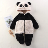 CozyBear – Mjuk & varm – Babyoverall med huva med djurmotiv