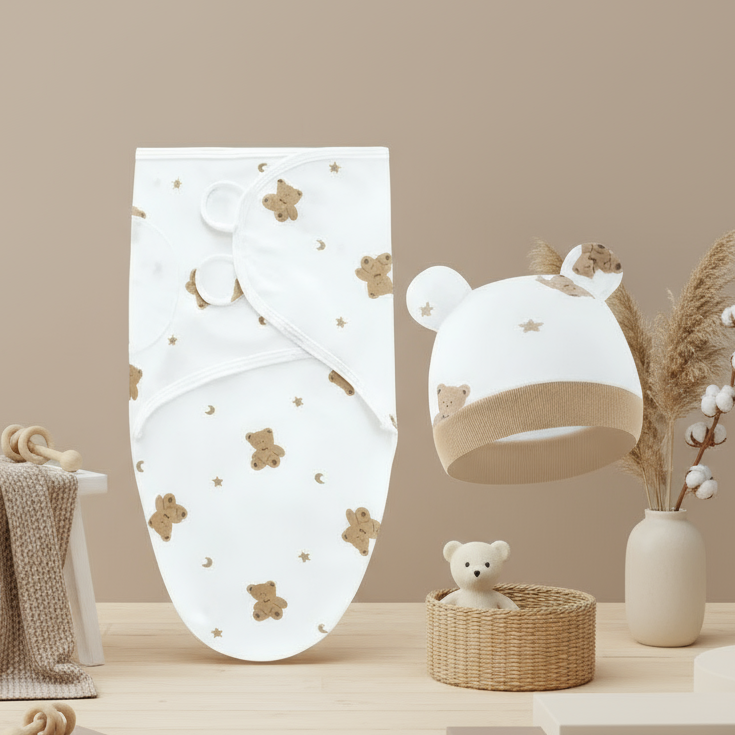 SnuggleBear – Mjuk & varm – Babyomslagsfilt