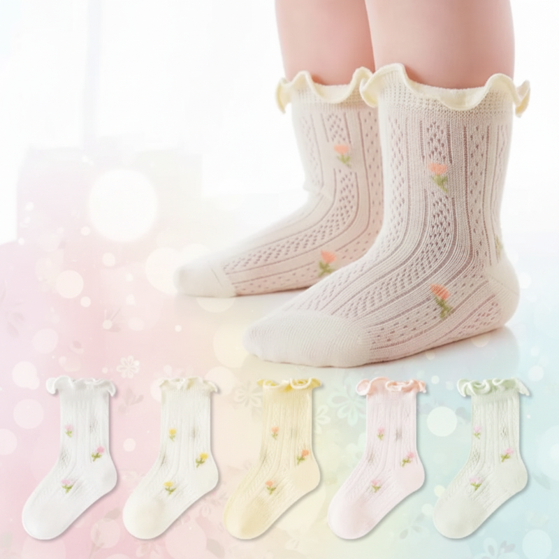 HappyToes – Färgglada & söta – babystrumpor (5-pack)