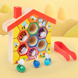 HoneyHive – Montessori & pedagogiskt – Sorteringsspel med bin i trä