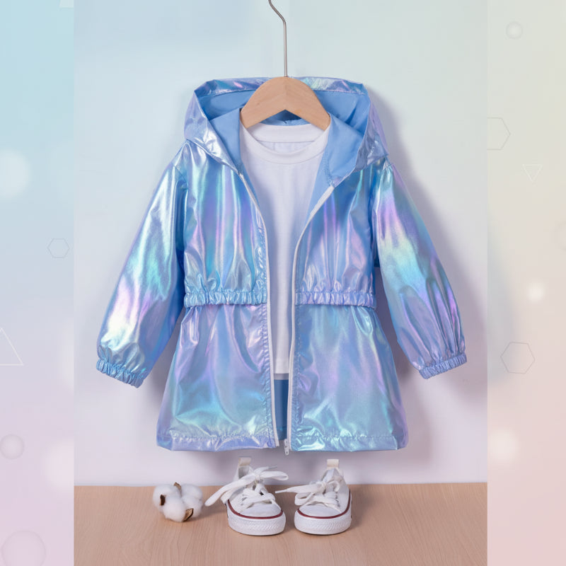 LumiBreeze – Glänsande & Ljus – Barnregnjacka med huva