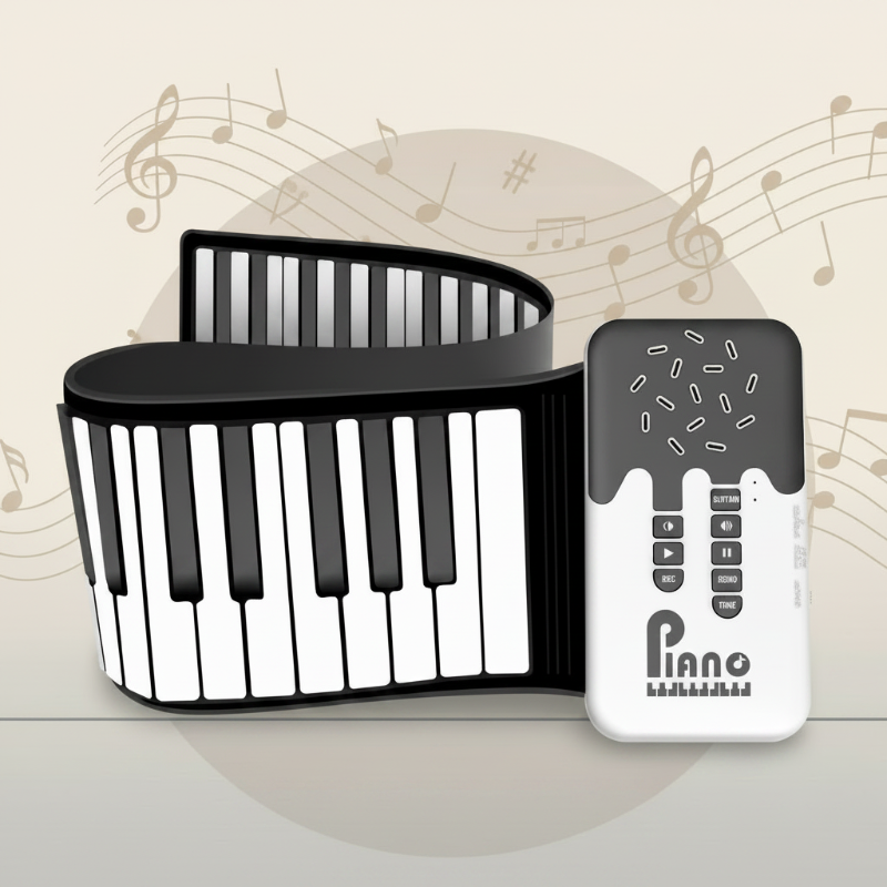 Roll-up Piano Keyboard – Kreativt & lärorikt – hopfällbart piano