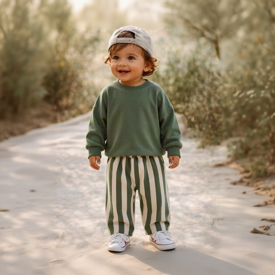 SoftStripe – Mjuka och bekväma – babybyxor med randigt mönster