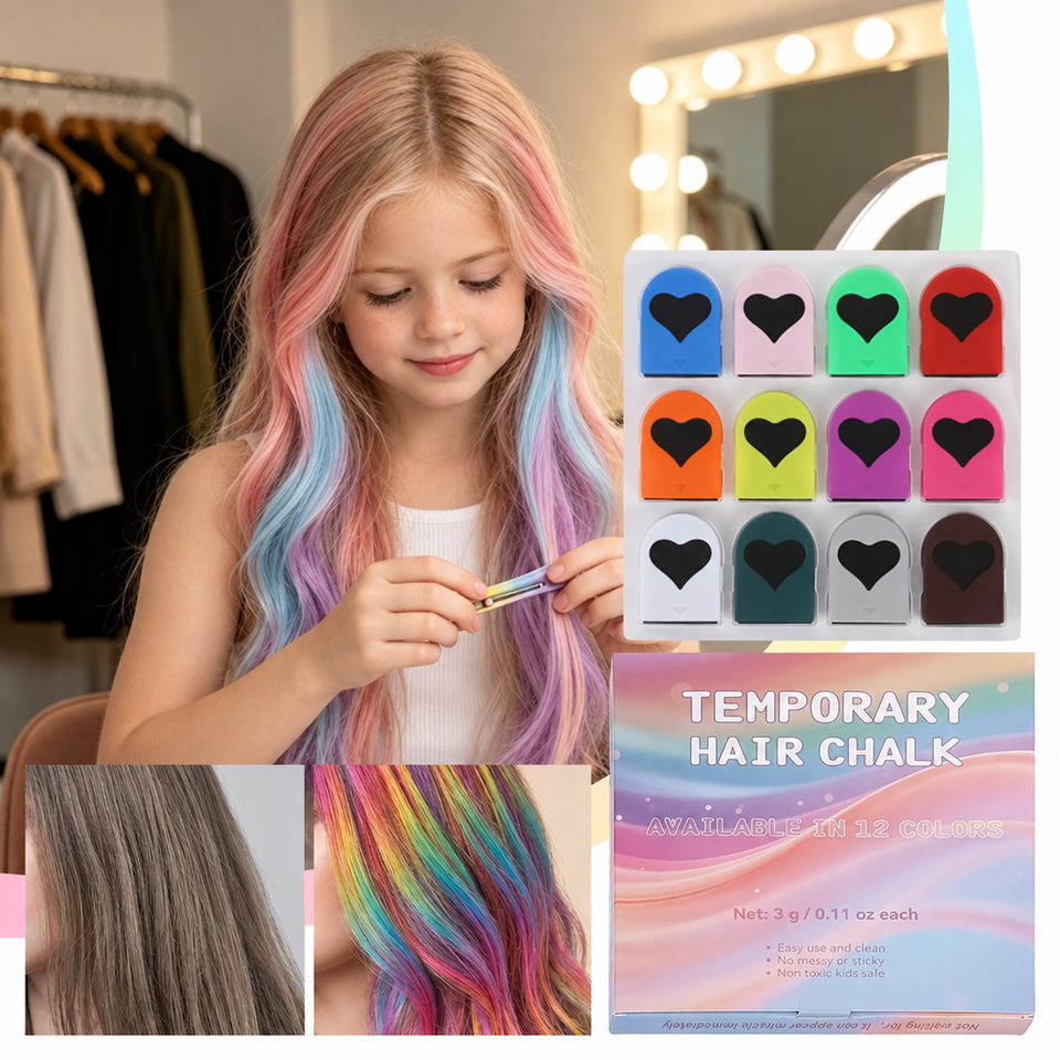 ColorPop - Hårkritor för barn – 12 färger – Tillfällig hårfärgning