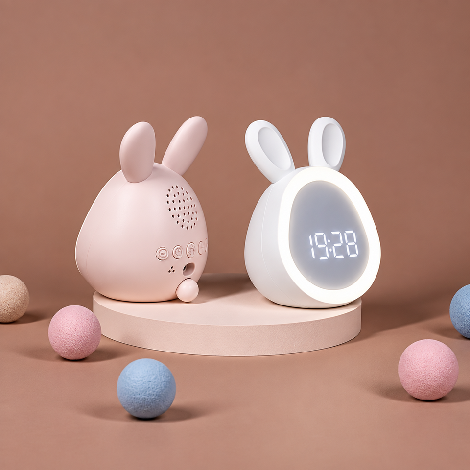 BunnyGlow – Söt & praktisk – digital väckarklocka för barn med nattlampa